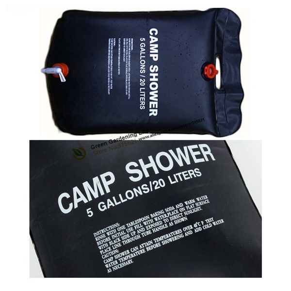 

20l 40l water bag home balcony bonsai flower micro drip irrigation system use portable solar camp shower bath bag