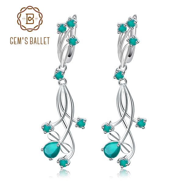 

gem's ballet vintage natural agate gemstone earrings 925 sterling silver drop earrings fine jewelry for women with box, Golden;silver