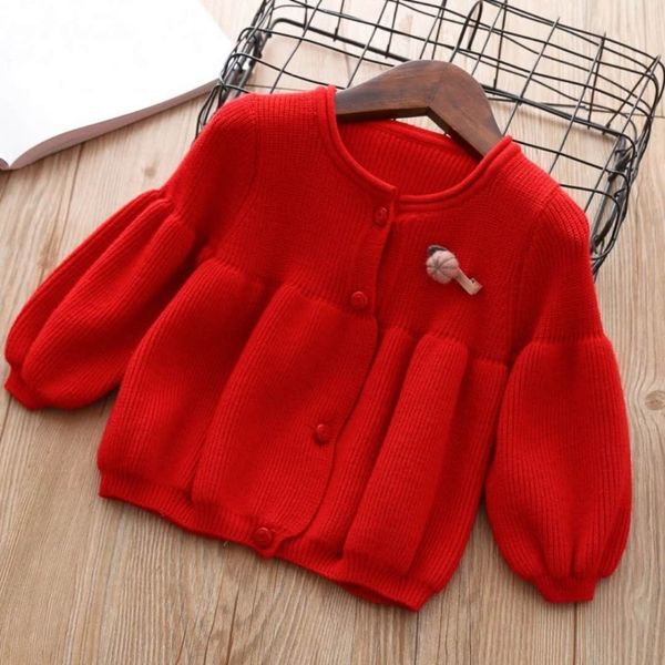 

new fashion knitted sweater cardigan for girls autumn spring pink red winter kids casual clothing 0-5years children sweaters, Blue