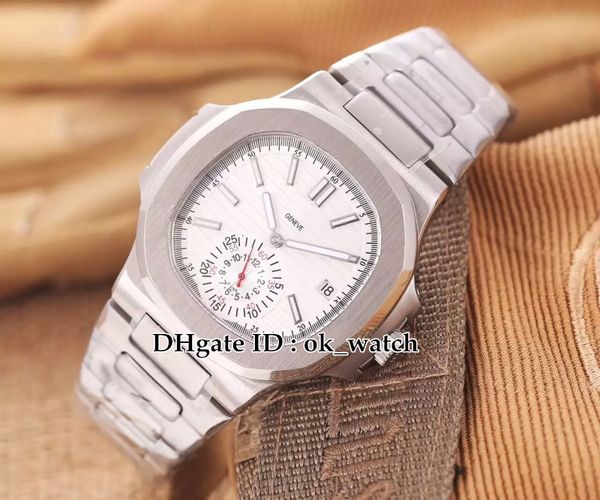 

горячая продажа 5980/1 мужских наутилус спорт автоматических часы 40мм белого циферблат 5980 / 1a-019 из нержавеющей стали высокого качества, Slivery;brown