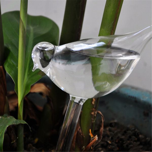 

1pc clear bird/mushroom/star/rose/snail/owl shaped glass plant flower holiday watering spike stake water feeder new 24-27cm