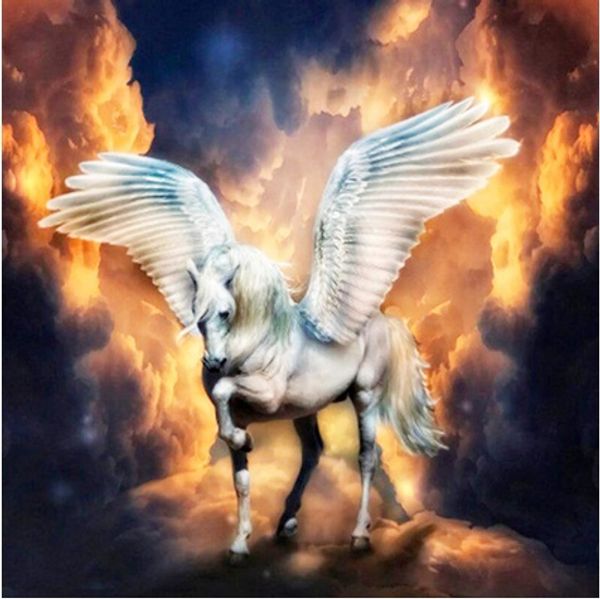 

square/round drill 5d diy diamond painting "flame pegasus" handmade 3d embroidery arts cross stitch mosaic home decor toys gift