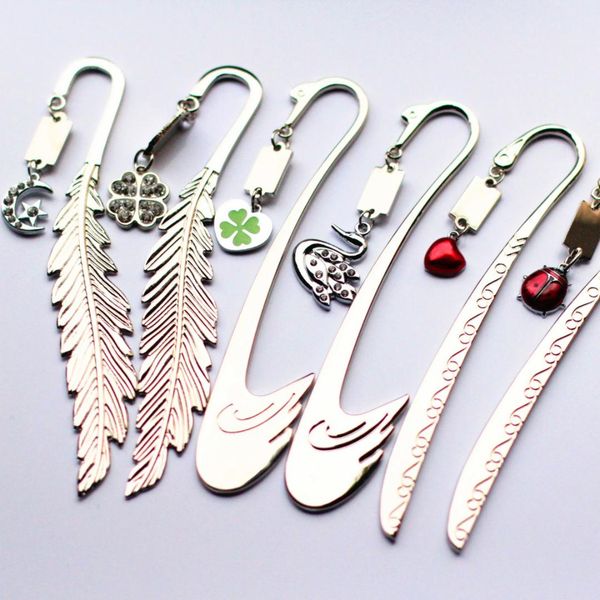 

metal book mark bookmark feather bookmark decorative pattern rod metal