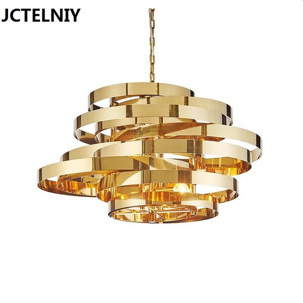 

Modern stainless steel led pendant lamp gold individuality creative whirlwind designer example room dining-room
