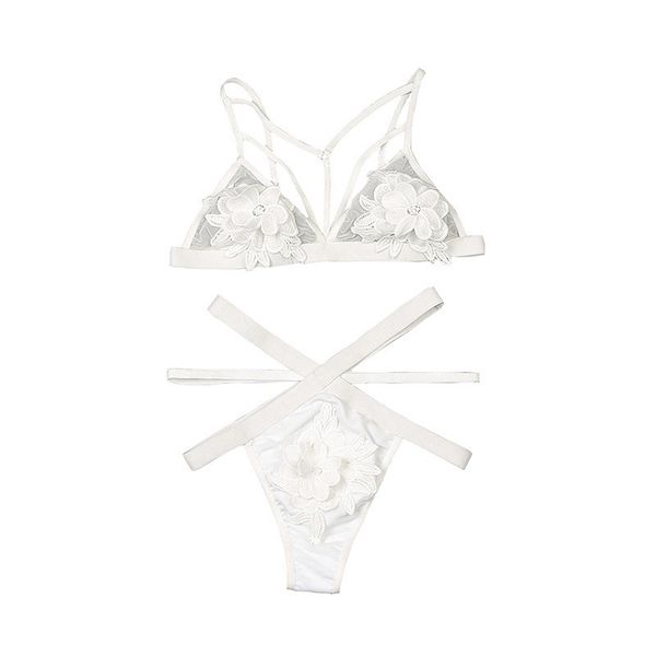 

lingerie 2018 lace embroidery flower lingerie suit foreign trade europe and america wholesale, Black