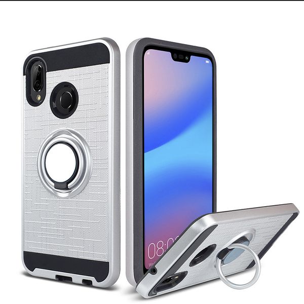 

360 degree ring hybrid armor phone ca e for motoroal moto e5 plu e5 play g6 pixi 4 alcatel 7 metropc with retail package