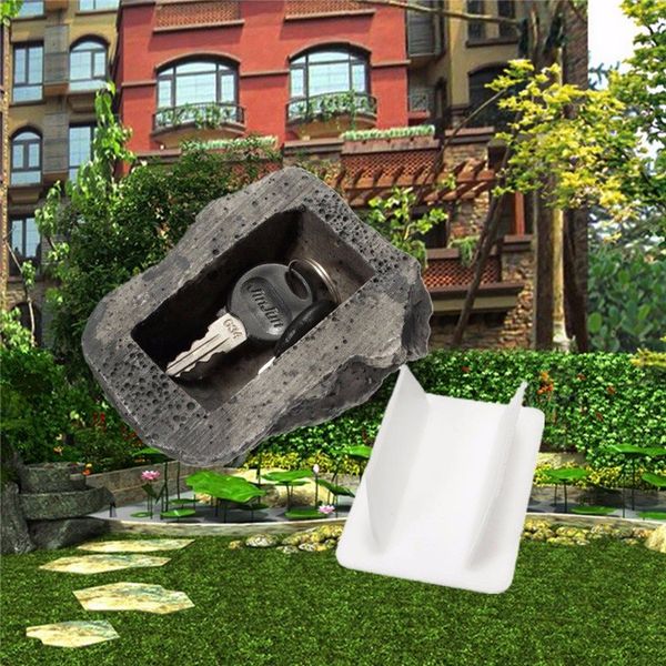 

key box rock hide in stone security safe storage secret box outdoor garden organizer fake rock holder