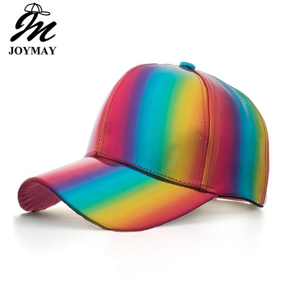

joymay new arrival shining pu baseball cap super cool snapback hats casual adjustable caps b555, Blue;gray