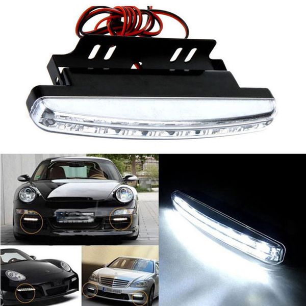 

1pc car light 8led drl fog driving daylight daytime running led white head lamp