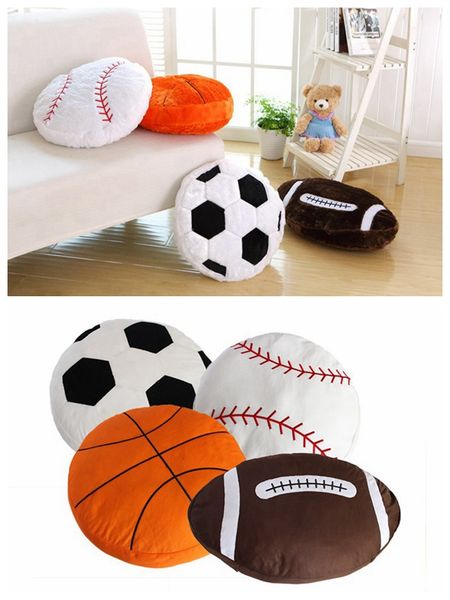Softball Soccer Cushion Sport Baseball Pillow Home Decor Soccer