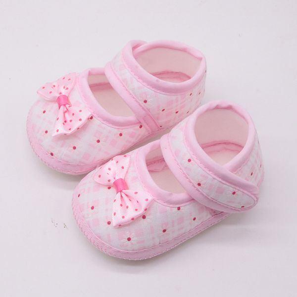

shoes baby girl boy casual footwear floral prewalker with bow soft cotton sole a014 children shoes 0-18m baby crib, Black