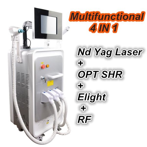 

multifunctional beauty equipment opt shr hair machine ipl laser hair remover laser nd yag q-switched tattoo removal, Black