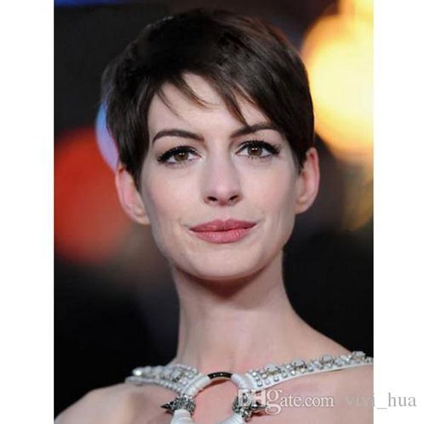 Xt852 Anne Hathaway S Hairstyle Short Wigs For White Women Natural