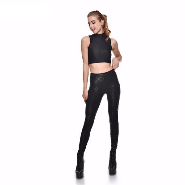 

2017 fashion women's scale leggings plus size 4xl spring simulation mermaid pants digital print colorful party club leggings, Black