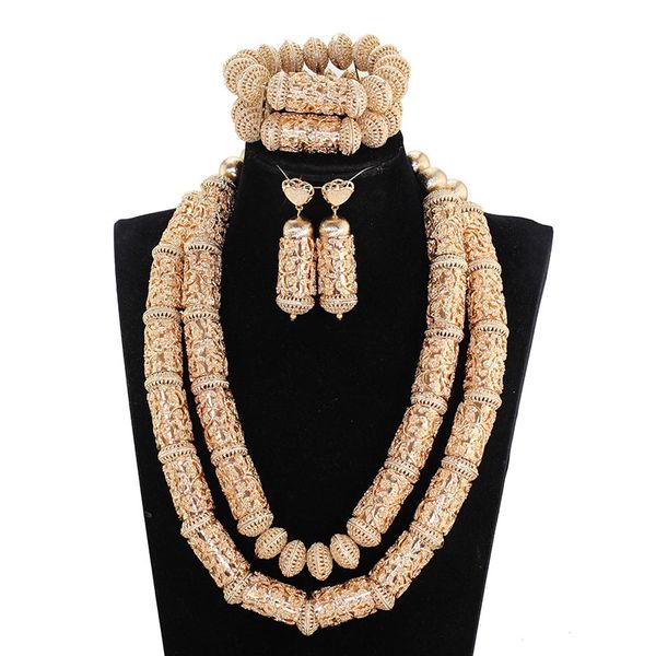 

superior copper gold beads accessory jewelry sets big heavy dubai statement bridal jewelry sets for women african we173, Slivery;golden