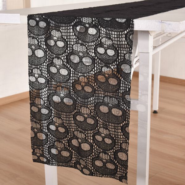 

black lace tablecloth halloween skull lace table runner halloween table decoration event party supplies home textile