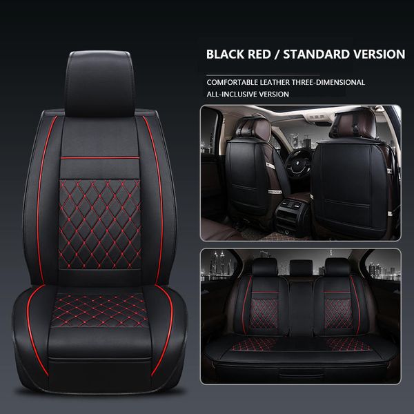 Universal Nera in Pelle Eco-Set Car Seat Covers per Renault Megane//Clio