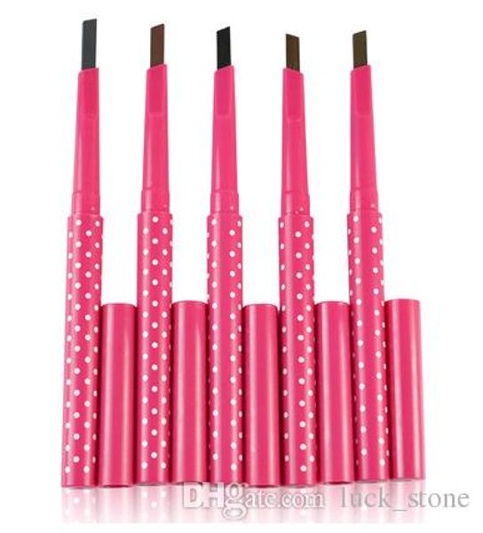 без логотипа Квадратный Мачете в форме карандаша для бровей, верх 6 цветов на выбор, розовая трубка, дизайн с двумя головками