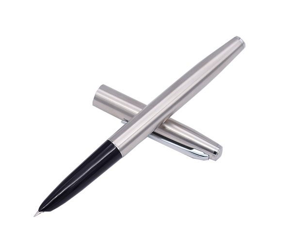 

jinhao silver steel fountain pen smooth finance writing signature pen, extra fine nib size 0.38mm business office supplies