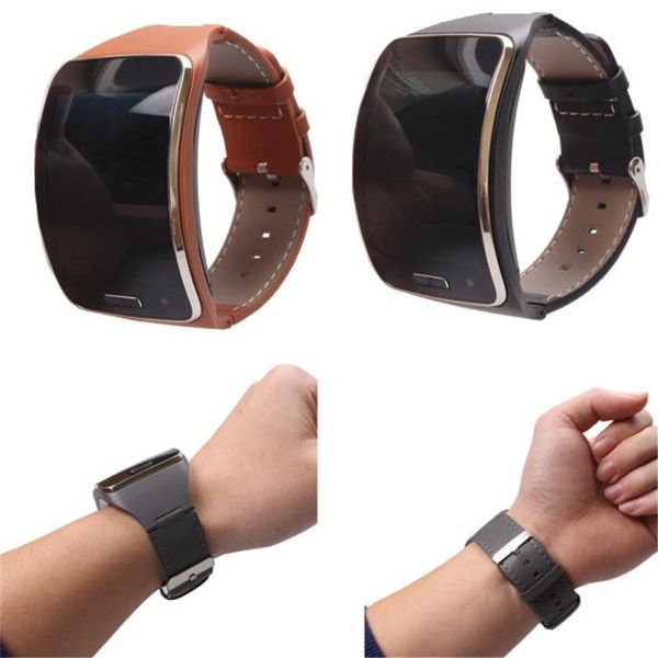 

otoky perfect gift genuine leather watch wrist strap band for samsung gear s sm-r750 smart nov27, Black;brown