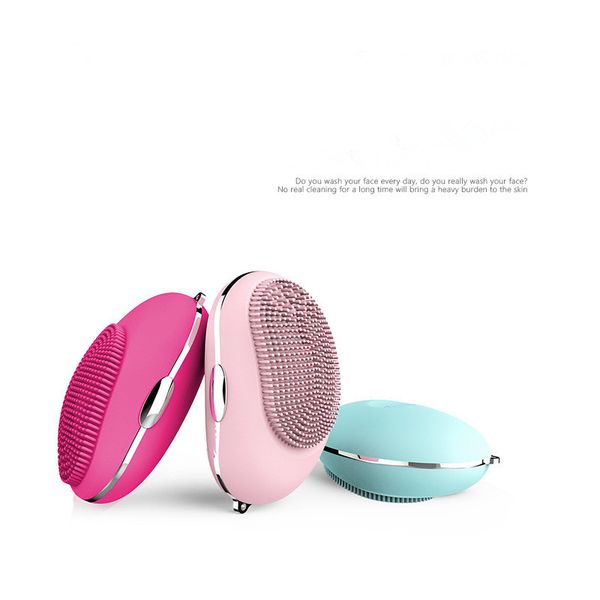 

New mini ilica gel electric facial clean er face clean ing bru he onic vibration deep pore cleaning waterproof cleaner kin care