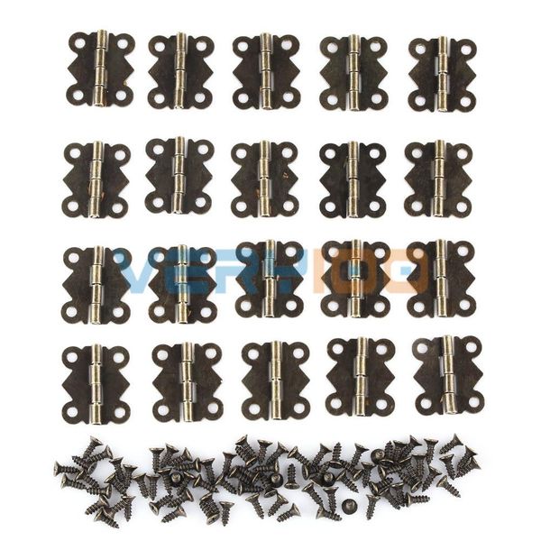 

20pcs decorative vintage mini butterfly hinges for cabinet s size 2*1.7cm bronze