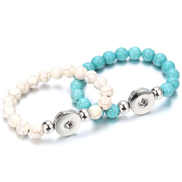 

metal beads snap bracelet diy charms bangle fit 18mm snap buttons jewelry for women ze500e, Golden;silver