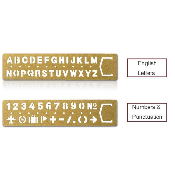 

vintage brass digital letters hollowing ruler brass metal bookmark for midori travelers notplanner accessories stationery