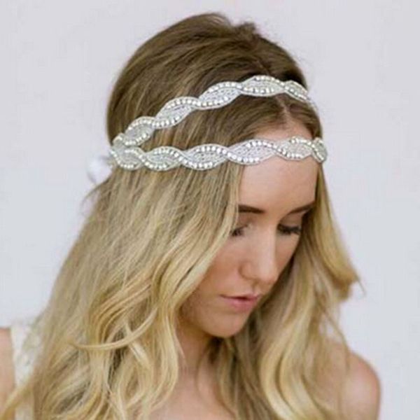 

2018 new luxury bridal tiara hair crown forehead crystal wedding accessories for hair bohemain bridal headpieces headpieces, Silver