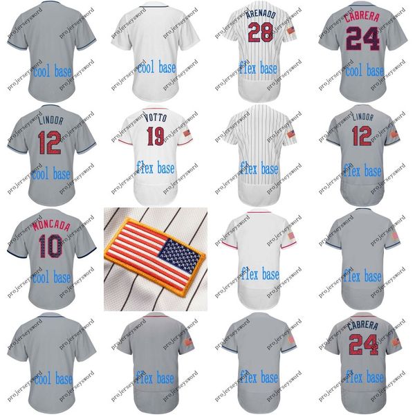 

2018 Stars & Stripes Jersey Mens 10 Yoan Moncada 19 Joey Votto 12 FranciscoLindor 28 Nolan Arenado 24 Miguel Cabrera Baseball Jersey