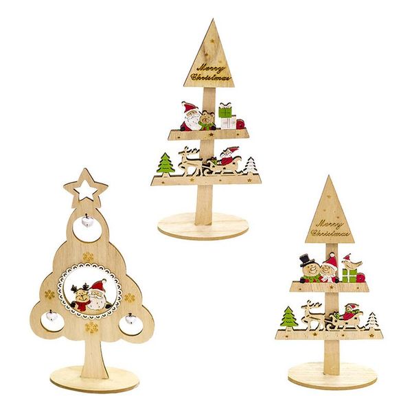 Acquista Carino Albero Di Natale Regalo Fai Da Te In Legno Ornamenti Di Natale Festival Party Xmas Tree Table Desk Decorazione Toy Hanging Tree A