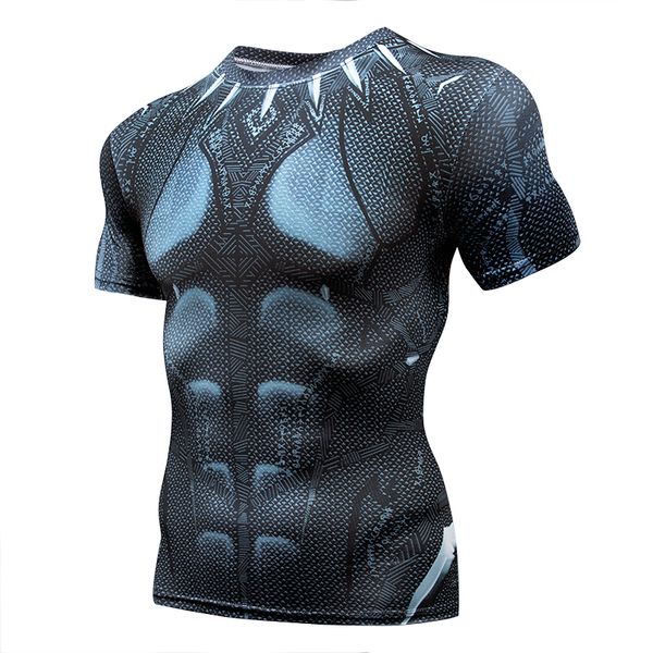 

2018 rashgard t shirt men black panther t shirts compression shirt crossfit fitness bodybuilding t-shirts gyms mma rashguard top, White;black