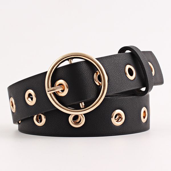 

big hole metal belt for women girl black silver belt hip- cinto cinturon mujer cintos para as mulheres kemer, Black;brown