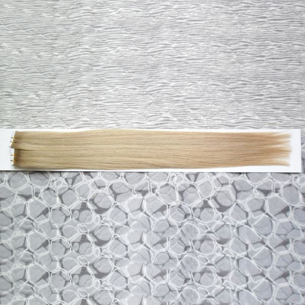 #18 Dark Ash Blonde Haarprodukte Klasse 8a reine brasilianische Hauteinschlagband-Haarverlängerungen 100g Tape In Human Hair Extensions 40PCS