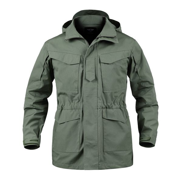 

m65 waterproof pilot jackets men windbreaker camouflage tactical field jacket male hooded pocket army coat male clothes, Black;brown