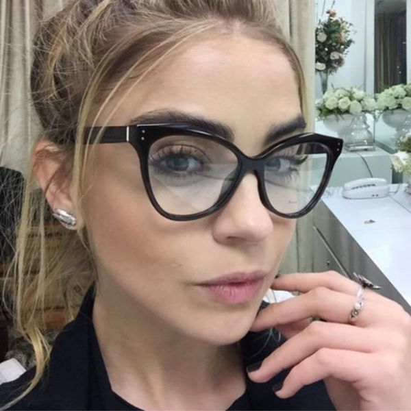 

eyeglass frame women brand retro rivet clear lens glasses ladies eyeglasses frame eyewear uv400, Silver
