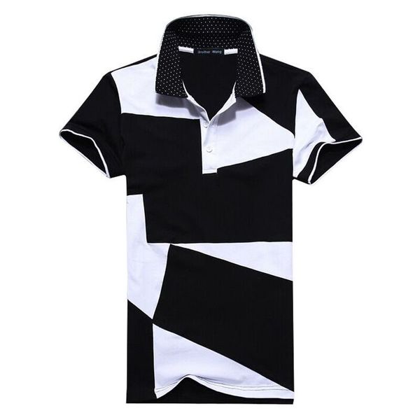 

Designer Polo Shirt Male Summer Fashion New Men 'S Black and White Stitching Cotton Short Polo -Sleeved Polo Shirt Slim Men 5xl 6xl