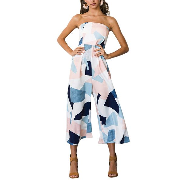 

2018 мода новое слово европейский воротник стиль высокая waistslim рукава завернуты напечатано груди комбинезоны женщина комбинезоны, Black;white