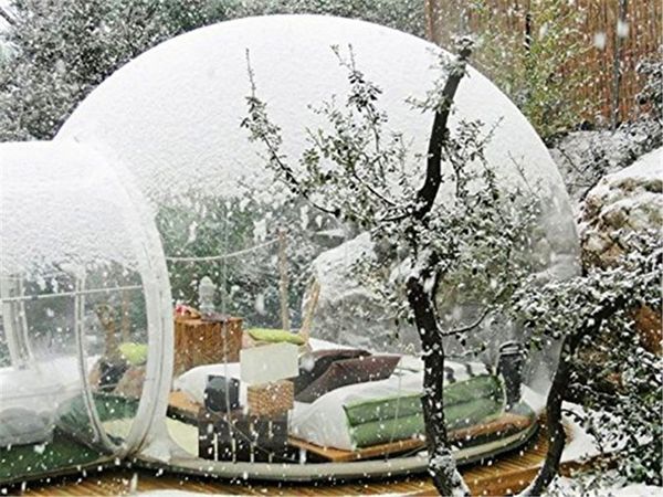 

outdoor tunnel backyard transparent air dome tent, single inflatable bubble tent house home camping with blowers