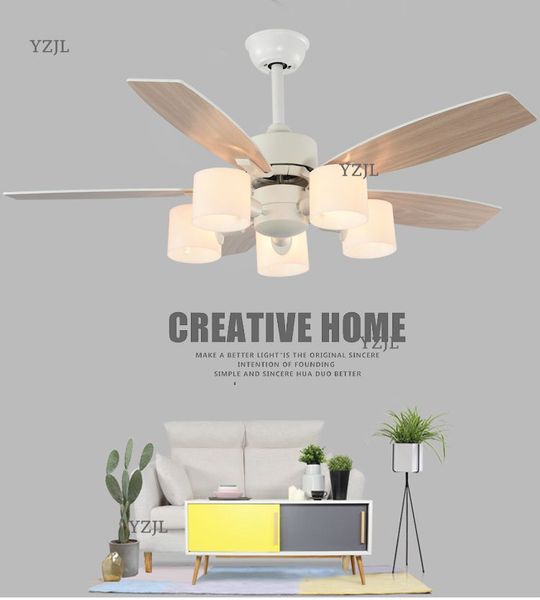 2019 White Ceiling Chandelier Fan Light Japanese Nordic Fan Lights Restaurant Living Room Bedroom With Lamp Ceiling Chandelier Fans From Caraa