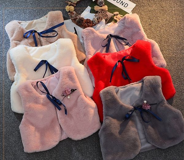 

дети зимние пальто 2018 девушки дизайнер меховые жилеты цветок девочка одежда для девочек одежда осень зима искусственный мех детские пальто, Camo