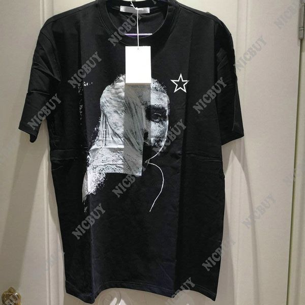 

summer designer brand clothing t-shirt men short sleeve scrawl head p star print cotton casual tshirt tee women shirt, White;black