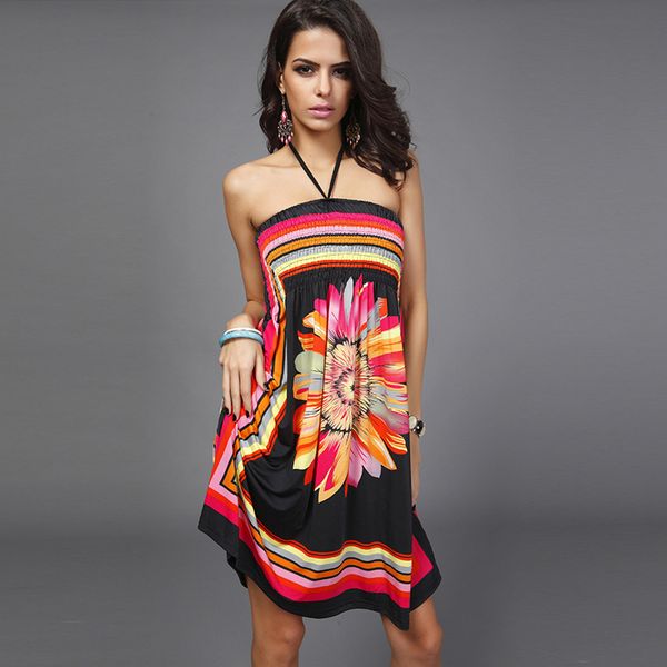 

europe and the united states new style printing long, large sleeveless dress dress sash hlgh-00001, Black;gray
