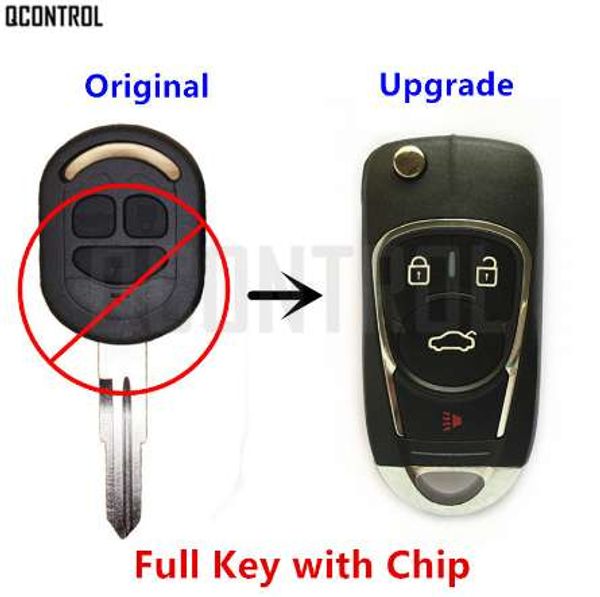 QCONTROL Verbesserter Auto-Fernschlüssel zum Selbermachen für Chevrolet Lacetti/Optra/Nubira, Fahrzeug-Flip-Pocket-Alarm