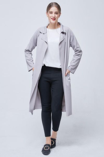 

new style fashion windbreaker and long style trench coat easiest for match women wind coat long sleeve cotton thin trench, Tan;black