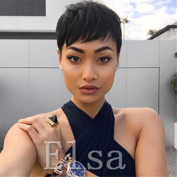 Top Popular Hairstyles Short Bob Silky Straight Hair Wigs 100