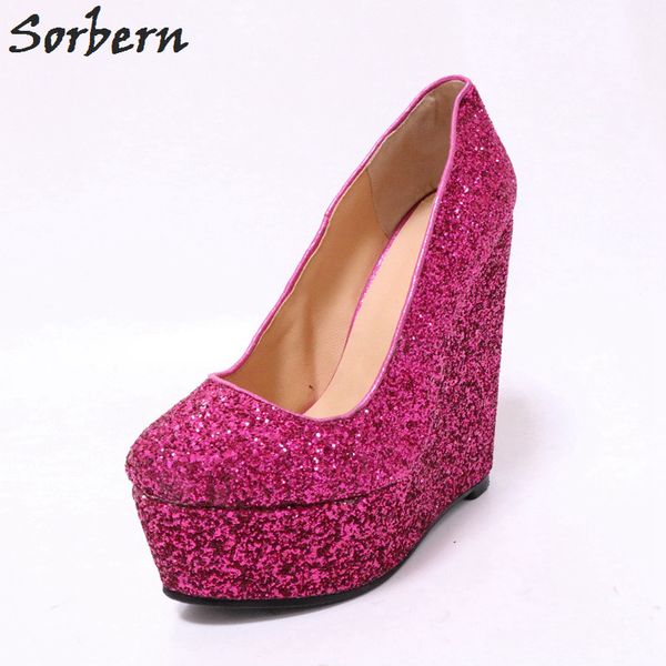 Wholesale Hot Pink Glitter Women Pumps Platform High Heels Shoes Ladies Slip On Wedge Heels Shoes Woman Size 12 Custom Colors Moccasins For Men Suede Wholesale Hot Pink Glitter Women Pumps Platform High Heels Shoes Ladies Slip On Wedge Heels Shoes Woman Size 12 Custom Colors Moccasins For Men Suede