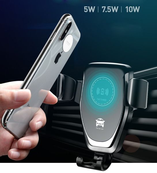 

быстрый 10 Вт авто автомобильный держатель телефона ци беспроводное зарядное устройство для iphone x xs max xr 8 плюс для samsung note9 s10 s9 s8