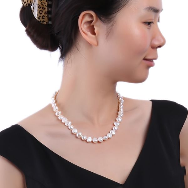 

jyx lusterous white south sea baroque pearl necklace 18 inches, Silver
