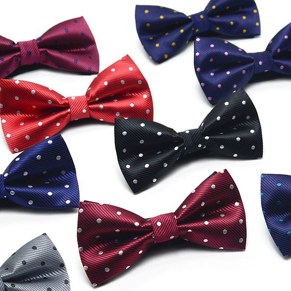 

new mens fashion jacquard bowtie wedding party bow tie leisure casual butterfly tie bowknot cravat tuxedo suit dot bowtie, Black;blue